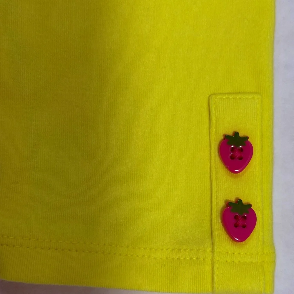 Gymboree Girls Sz 7 Lot of 2 Yellow Capri Strawberry Button Navy Full Length Bun